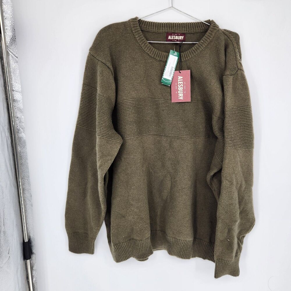 Alesbury Men's XXL‎ Green Textured Crewneck Sweater NWT